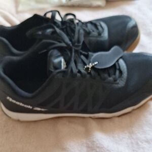 Reebok Men's Black and White Athletic Shoes